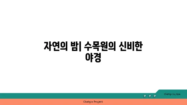 국립세종수목원의 황홀한 야간 탐험