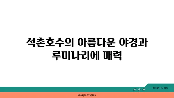루미나리에 롯데월드어드벤처 문보트: 석촌호수의 야경 광경