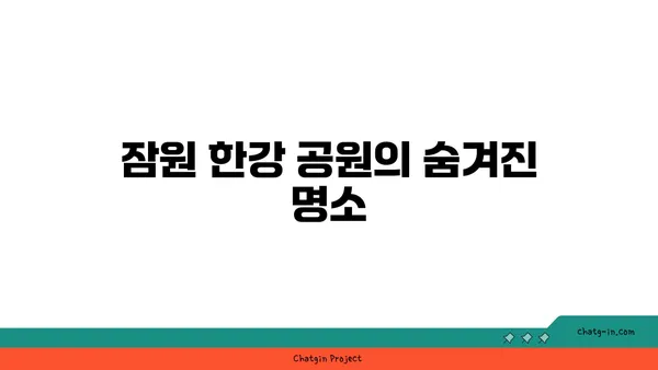 야경을 즐기는 오아시스, 강물가의 잠원 한강 공원
