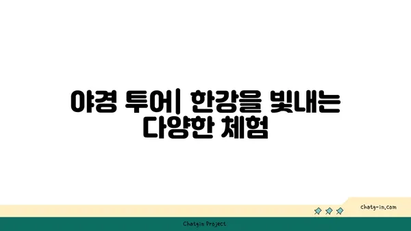 한강의 반짝이는 야경을 탐험