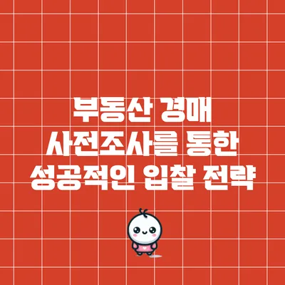 부동산 경매 사전조사를 통한 성공적인 입찰 전략