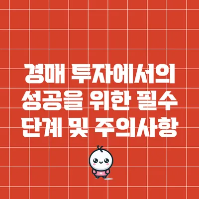 경매 투자에서의 성공을 위한 필수 단계 및 주의사항