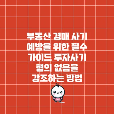 부동산 경매 사기 예방을 위한 필수 가이드: 투자사기 혐의 없음을 강조하는 방법