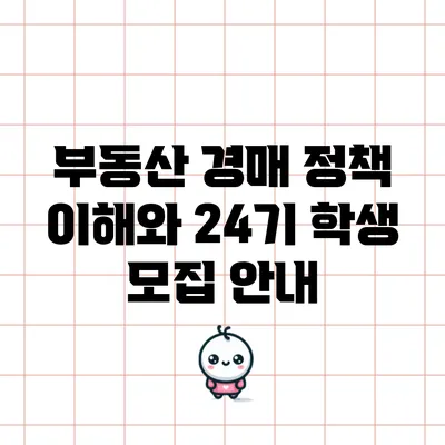 부동산 경매 정책 이해와 24기 학생 모집 안내