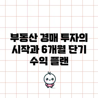 부동산 경매 투자의 시작과 6개월 단기 수익 플랜