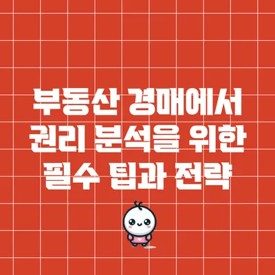 부동산 경매에서 권리 분석을 위한 필수 팁과 전략