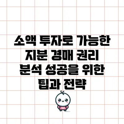 소액 투자로 가능한 지분 경매 권리 분석: 성공을 위한 팁과 전략