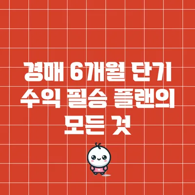경매 6개월 단기 수익 필승 플랜의 모든 것