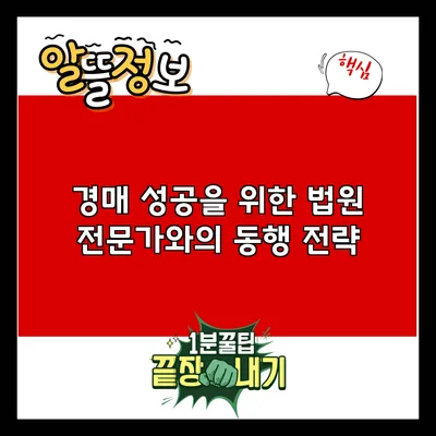 경매 성공을 위한 법원 전문가와의 동행 전략