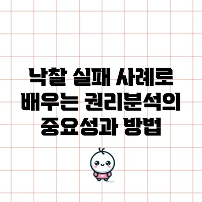 낙찰 실패 사례로 배우는 권리분석의 중요성과 방법