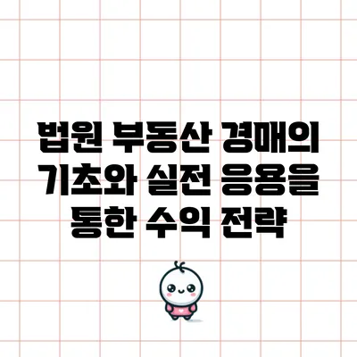 법원 부동산 경매의 기초와 실전 응용을 통한 수익 전략