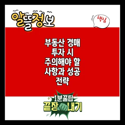 부동산 경매 투자 시 주의해야 할 사항과 성공 전략