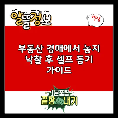 부동산 경매에서 농지 낙찰 후 셀프 등기 가이드