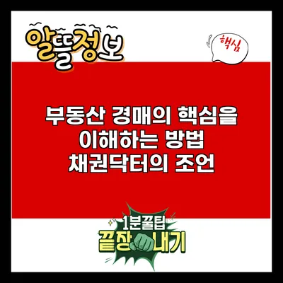 부동산 경매의 핵심을 이해하는 방법: 채권닥터의 조언
