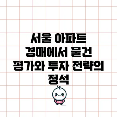 서울 아파트 경매에서 물건 평가와 투자 전략의 정석