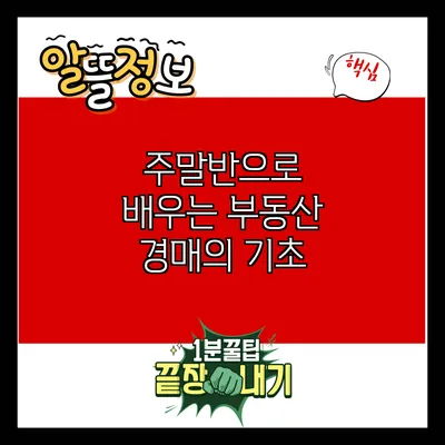 주말반으로 배우는 부동산 경매의 기초