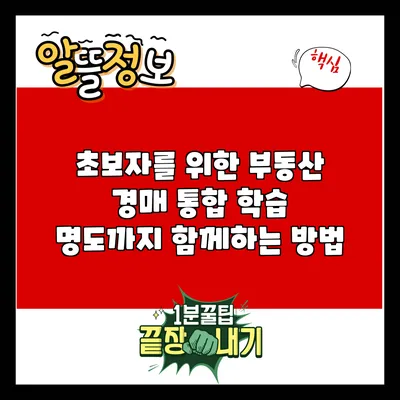 초보자를 위한 부동산 경매 통합 학습: 명도까지 함께하는 방법