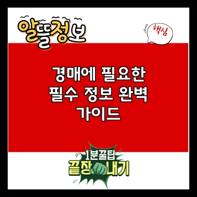 경매에 필요한 필수 정보 완벽 가이드