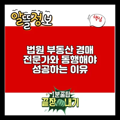 법원 부동산 경매 전문가와 동행해야 성공하는 이유