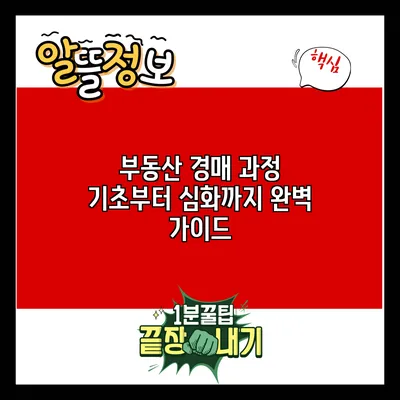 부동산 경매 과정: 기초부터 심화까지 완벽 가이드