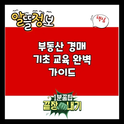 부동산 경매 기초 교육 완벽 가이드