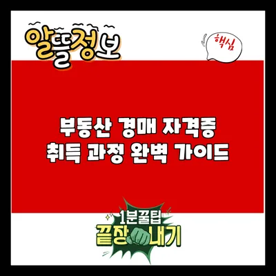부동산 경매 자격증 취득 과정 완벽 가이드