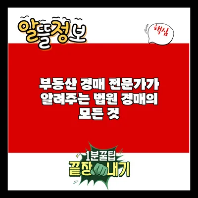부동산 경매 전문가가 알려주는 법원 경매의 모든 것