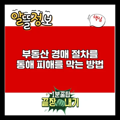 부동산 경매 절차를 통해 피해를 막는 방법