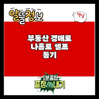 부동산 경매로 나홀로 셀프 등기