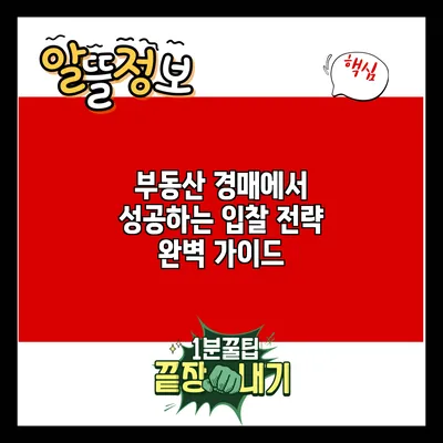 부동산 경매에서 성공하는 입찰 전략 완벽 가이드