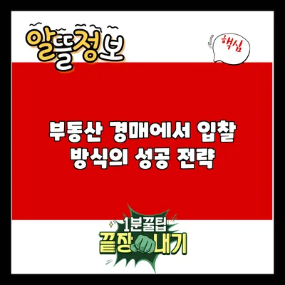 부동산 경매에서 입찰 방식의 성공 전략