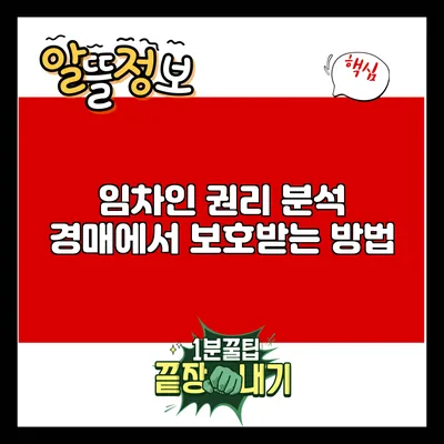 임차인 권리 분석: 경매에서 보호받는 방법
