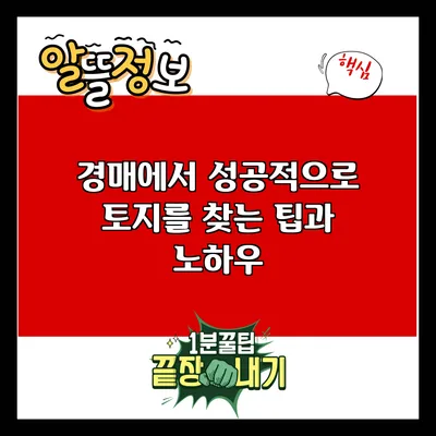 경매에서 성공적으로 토지를 찾는 팁과 노하우