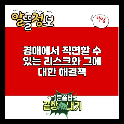 경매에서 직면할 수 있는 리스크와 그에 대한 해결책