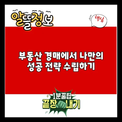 부동산 경매에서 나만의 성공 전략 수립하기