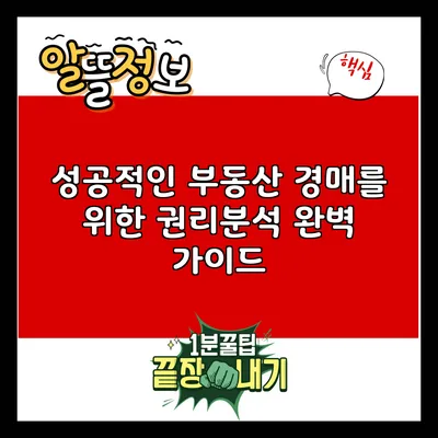 성공적인 부동산 경매를 위한 권리분석 완벽 가이드